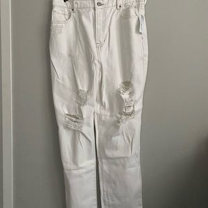 PacSun Ripped White Mom Jeans